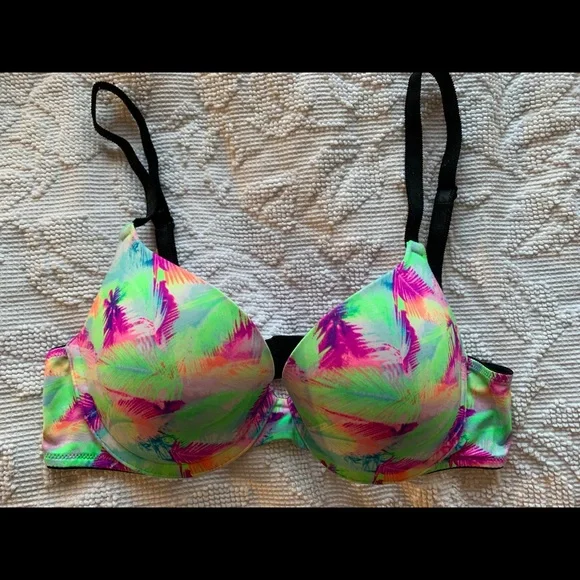 PINK by Victoria’s Secret 34B Neon Tropical Bra - Picture 2 of 3